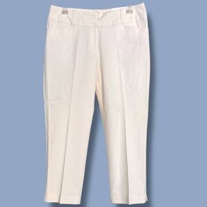NWT LOFT Outlet Size 6 Curvy Crop Beige Pants Cotton-Spandex